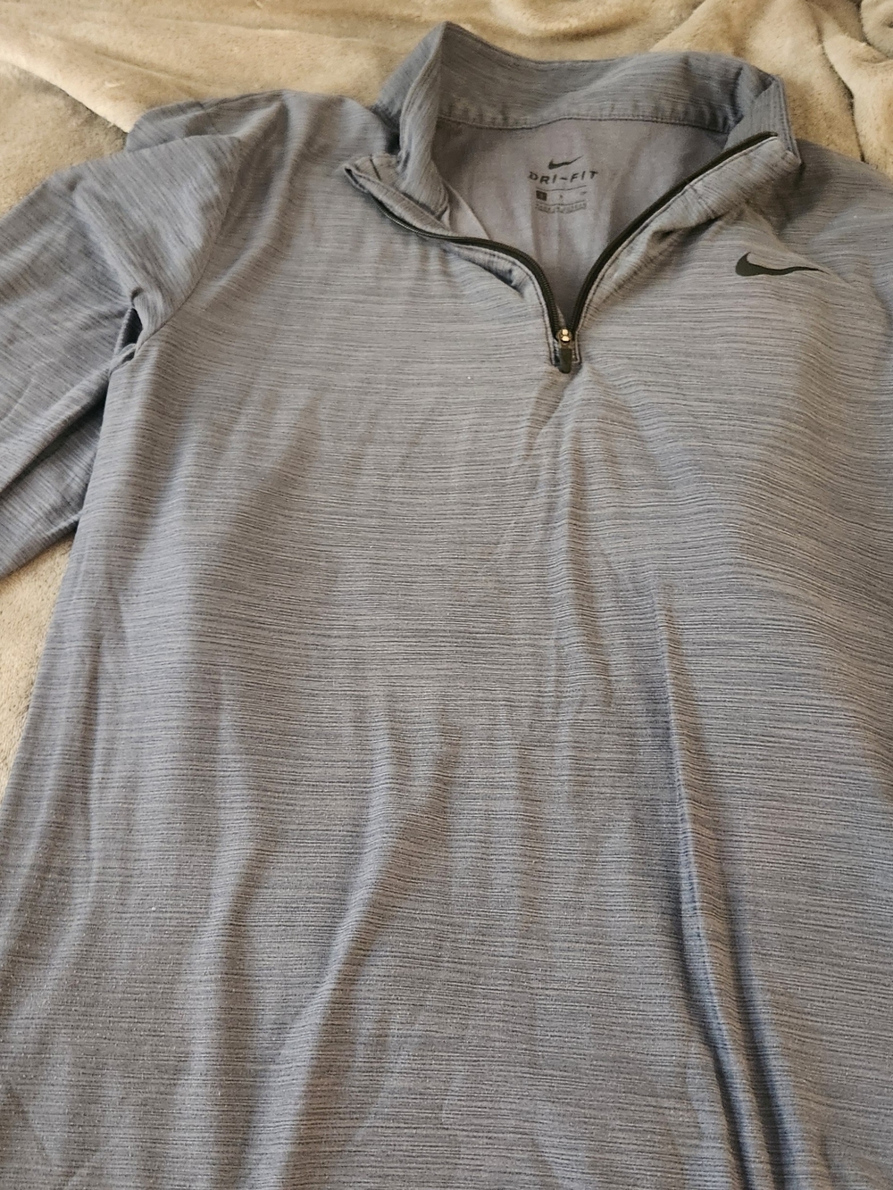 Nike Gray Dri-FIT Quarter Zip Long Sleeve Top